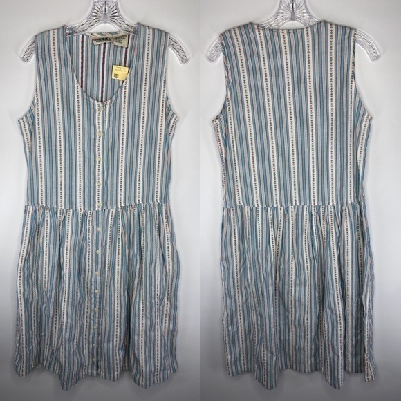 Vintage Northern Reflections Blue Red White Floral Jumper Dress NWT Small - Picture 1 of 9